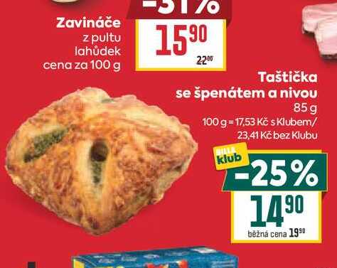 Taštička se špenátem a nivou 85g 