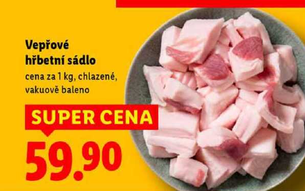 Vepřové hřbetní sádlo, cena za 1 kg