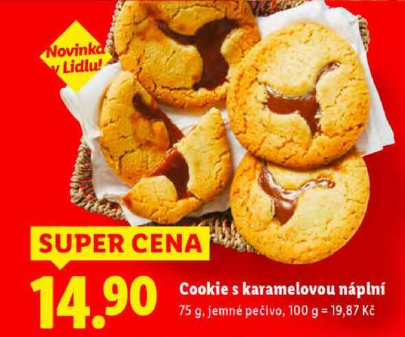Cookies karamelovou náplní, 75  g
