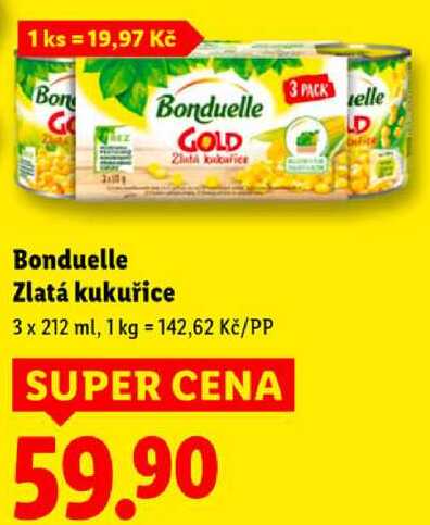 Bonduelle Zlatá kukuřice, 3x 212 ml