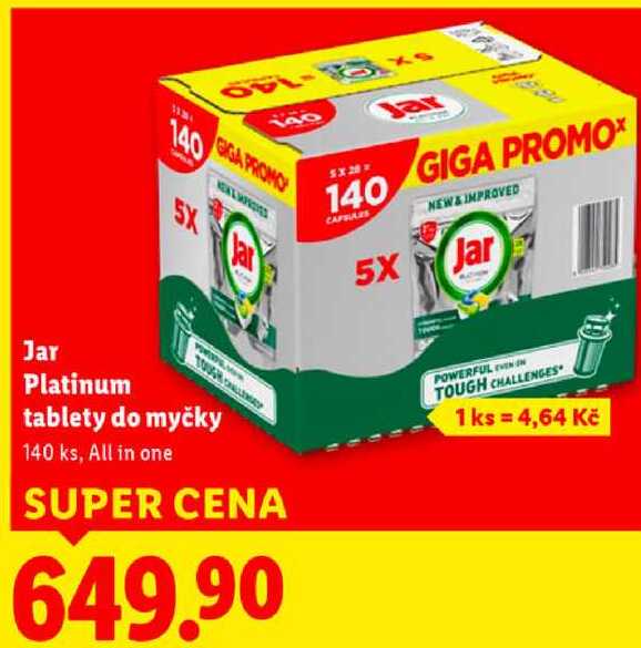 Jar Platinum tablety do myčky, 140 ks