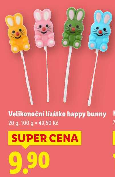 Velikonoční lízátko happy bunny, 20 g