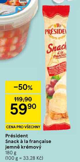 Président Snack à la française jemně krémový, 180 g 