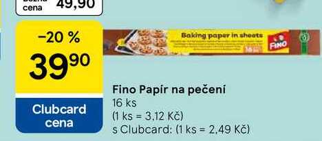 Fino Papír na pečení, 16 ks 