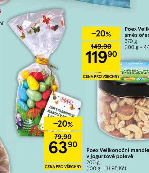 Poex Velikonoční mandle v jogurtové polevě, 200 g 
