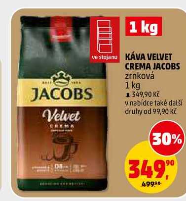 KÁVA VELVET CREMA JACOBS zrnková, 1 kg