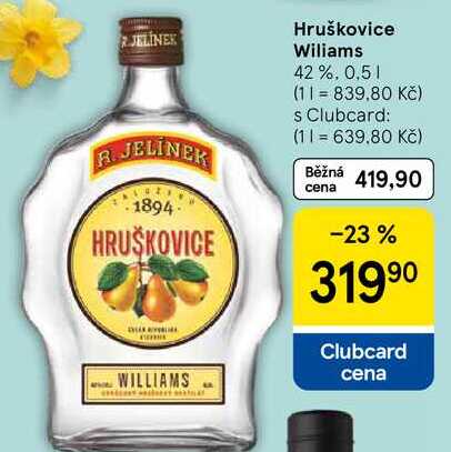 Hruškovice Wiliams 42%, 0,5 l