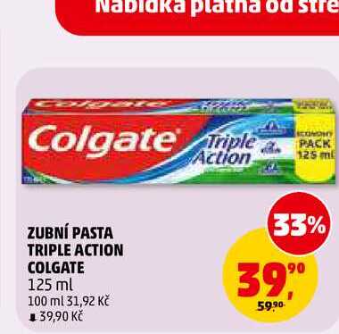 ZUBNÍ PASTA TRIPLE ACTION COLGATE, 125 ml 