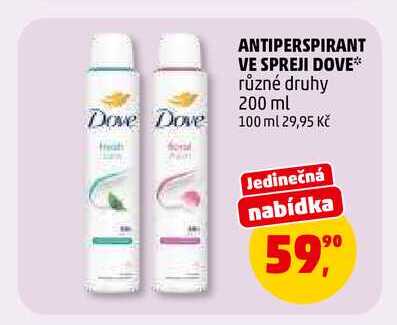 ANTIPERSPIRANT VE SPREJI DOVE, 200 ml 