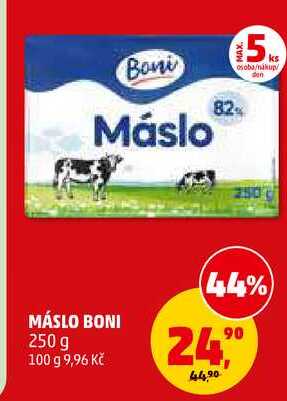 MÁSLO BONI, 250 g v akci