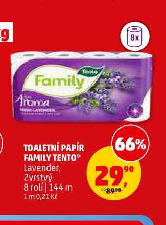 TOALETNÍ PAPÍR FAMILY TENTO, 8 rolí 
