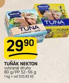TUŇÁK NEKTON vybrané druhy 80 g/PP 52-56 g 