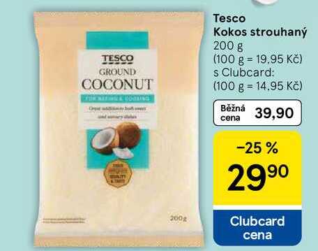Tesco Kokos strouhaný, 200 g 