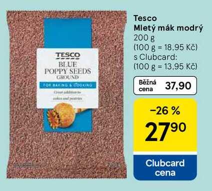 Tesco Mletý mák modrý, 200 g 