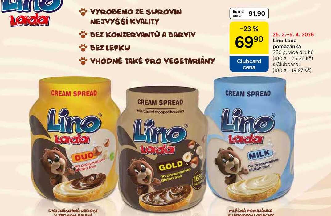 Lino Lada pomazánka, 350 g, více druhů   