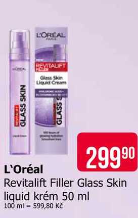 L'Oréal Revitalift Filler Glass Skin liquid krém 50 ml 