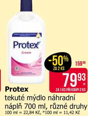 Protex tekuté mýdlo náhradní náplň 700 ml, různé druhy