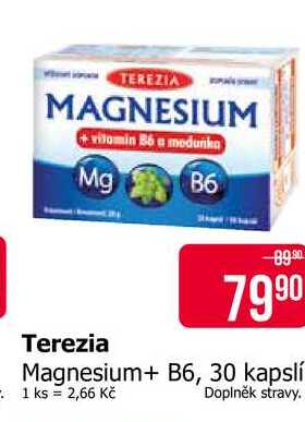 Terezia Magnesium+ B6, 30 kapslí 