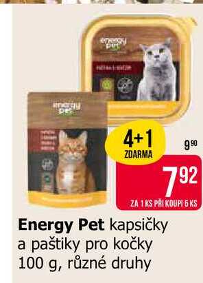 Energy Pet kapsičky a paštiky pro kočky 100 g, různé druhy 