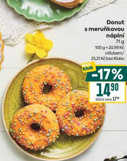 Donut s meruňkovou náplní 71 g 