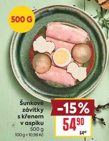 Šunkové závitky s křenem v aspiku 500 g 