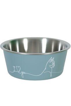 Miska nerez kočka Love Cat 400ml modrá Zolux