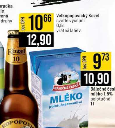 Velkopopovický Kozel světlé výčepní 0.5l