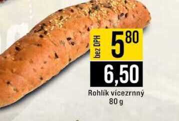 Rohlík vícezrnný 80 g 