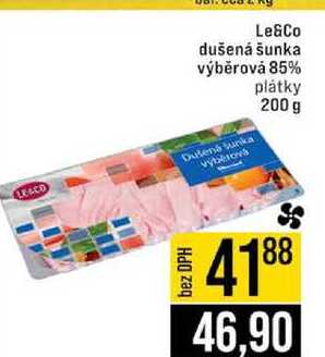 LEACO Le&Co dušená šunka výběrová 85% plátky 200 g 