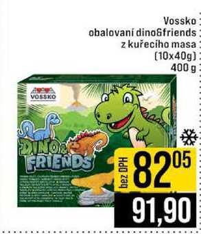 Vossko obalovaní dino&friends z kuřecího masa (10x40g) 400 g 