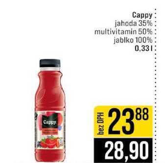 Cappy jahoda 35% multivitamin 50% jablko 100% 0,33l
