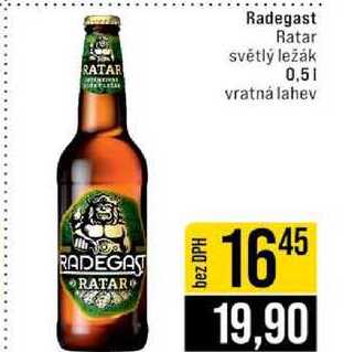 Radegast Ratar světlý ležák 0,5l