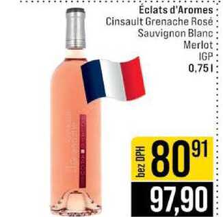 Éclats d'Aromes Cinsault Grenache Rosé Sauvignon Blanc Merlot IGP 0,75l