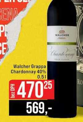 Walcher Grappa Chardonnay 40% 0,5l