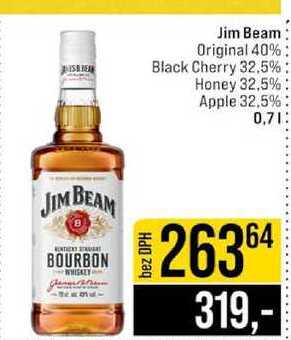 Jim Beam Original 40% Black Cherry 32,5% Honey 32,5% Apple 32,5% 0,7l