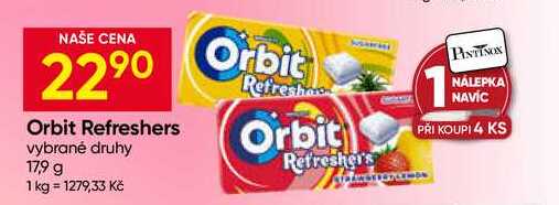 Orbit Refreshers vybrané druhy 17,9 g