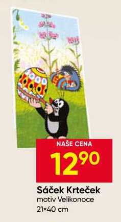 Sáček Krteček motiv Velikonoce 21×40 cm 