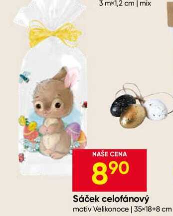 Sáček celofánový motiv Velikonoce 35×18+8 cm 