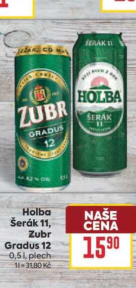 Holba Šerák 11, Zubr Gradus 12 0,51, plech 
