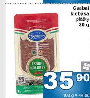 Csabai klobása plátky 80 g 