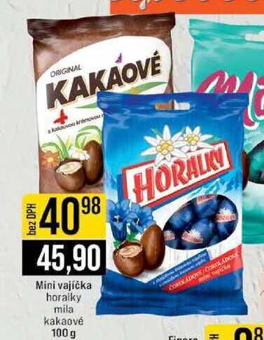 Mini vajíčka horalky mila kakaové 100 g 