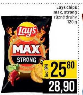 Lays chips max, strong různé druhy 120 g 