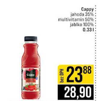 Cappy jahoda 35% multivitamin 50% jablko 100% 0.33l