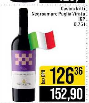 Casino Nitti Negroamaro Puglia Virata IGP 0,75l