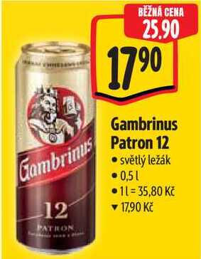 Gambrinus Patron 12, 0,5 l