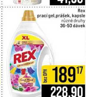 Rex prací gel,prášek, kapsle různé druhy 36-50 dávek 