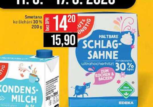 Smetana ke šlehání 30% 200 g 