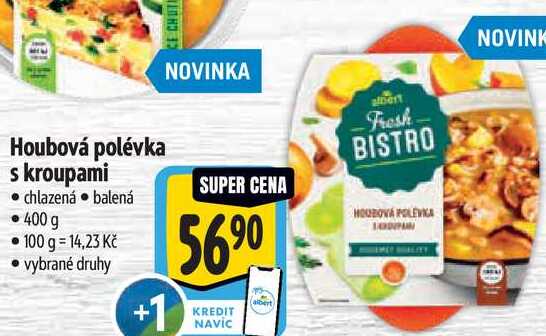Houbová polévka s kroupami, 400 g