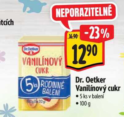  Dr. Oetker Vanilínový cuk 5 ks v balení • 100 g 