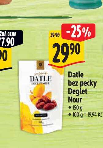   Datle bez pecky Deglet Nour 150 g 